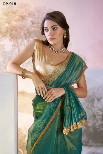 LAXMINAM OP-918 DESIGNER TWILL NET SAREE WHOLESALER IN INDIA